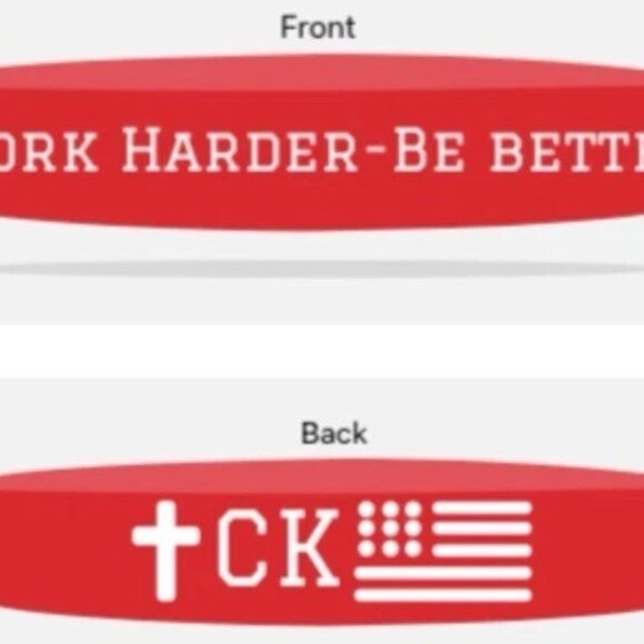 Charlie Kirk “Work Harder, Be Better” Red Bracelet - Picture 1 of 1
